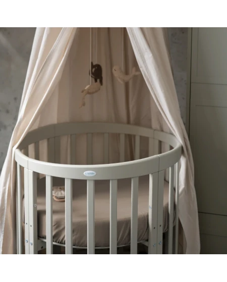 Organic Cotton Sheet 73x73 Oval Crib 7in1- Taupe | WALDIN