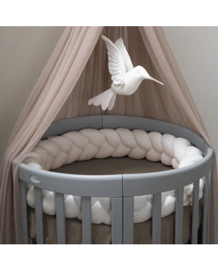 Organic Cotton Sheet 73x73 Oval Crib 7in1- Taupe | WALDIN