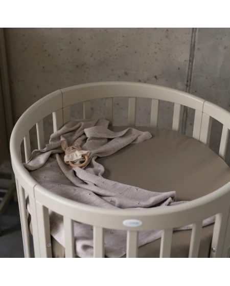 Organic Cotton Sheet 73x73 Oval Crib 7in1- Taupe | WALDIN