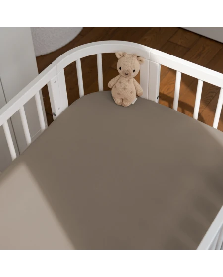 Organic Cotton Sheet 93x65 for 5in1 Crib – Taupe