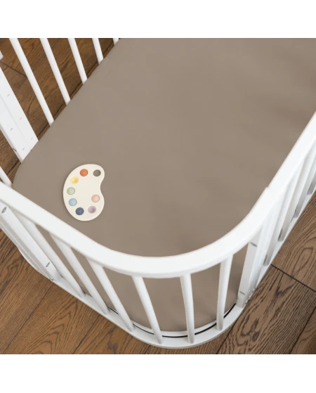 Organic Cotton Sheet 93x65 for 5in1 Crib – Taupe
