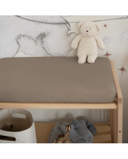 Sheet for changing table 70x50 cm - Taupe | Waldin