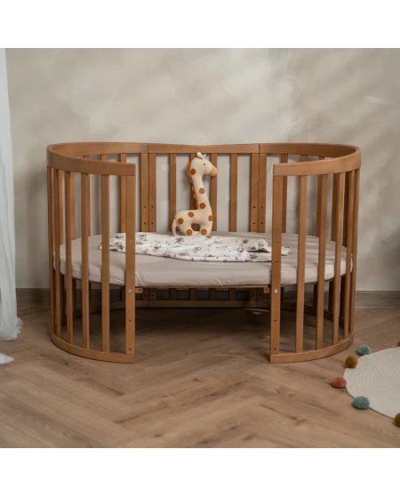 7in1 Oval Baby Crib with mattress - Vintage | Waldin