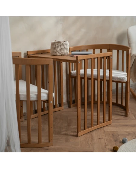 7in1 Oval Baby Crib with mattress - Vintage | Waldin