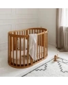 7in1 Oval Baby Crib with mattress - Vintage | Waldin