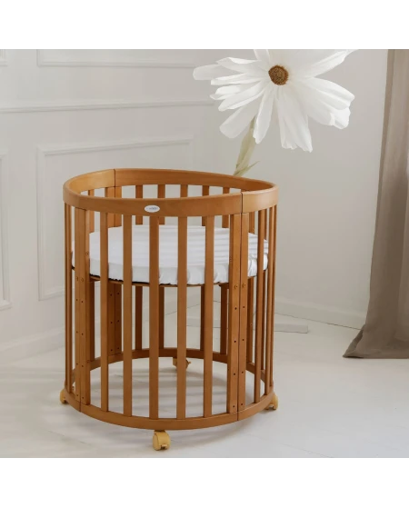 7in1 Oval Baby Crib with mattress - Vintage | Waldin