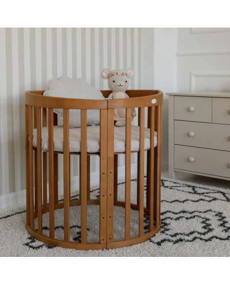 7in1 Oval Baby Crib with mattress - Vintage | Waldin