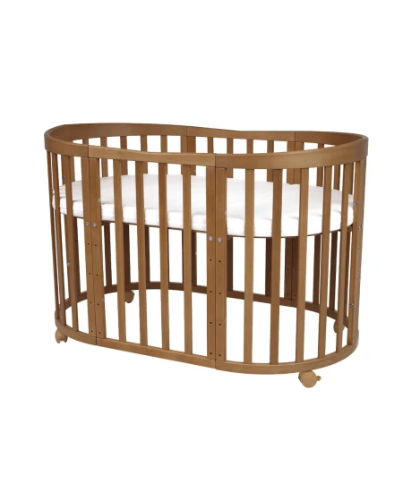 7in1 Oval Baby Crib with mattress - Vintage | Waldin