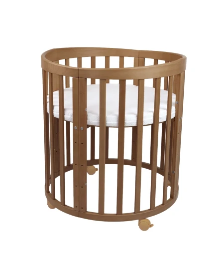7in1 Oval Baby Crib with mattress - Vintage | Waldin