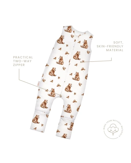 Cotton Baby Sleeping bag with legs 1-2 years BEARS | Waldin