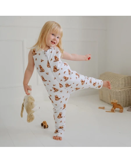 Cotton Baby Sleeping bag with legs 3-4 years BEARS | Waldin