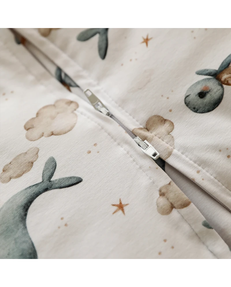 Cotton Baby Sleeping bag with legs 1-2 years Whales | Waldin Cotton Baby Sleeping bag with legs 1-2 years Whales | Waldin