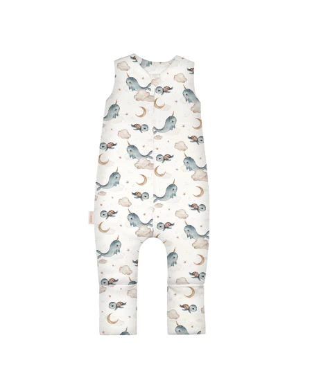 Cotton Baby Sleeping bag with legs 3-4 years Whales | Waldin