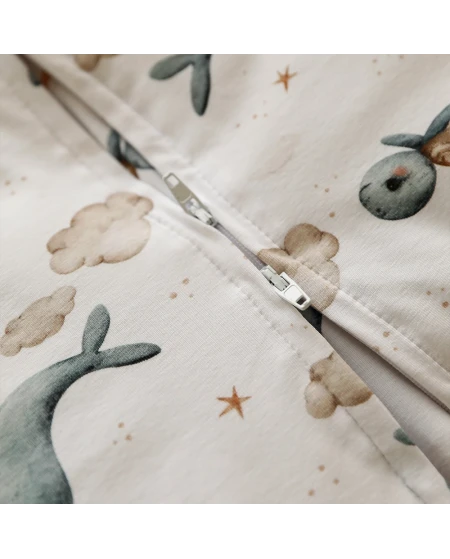 Cotton Baby Sleeping bag with legs 3-4 years Whales | Waldin
