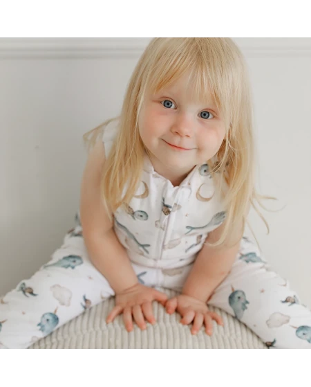 Cotton Baby Sleeping bag with legs 3-4 years Whales | Waldin