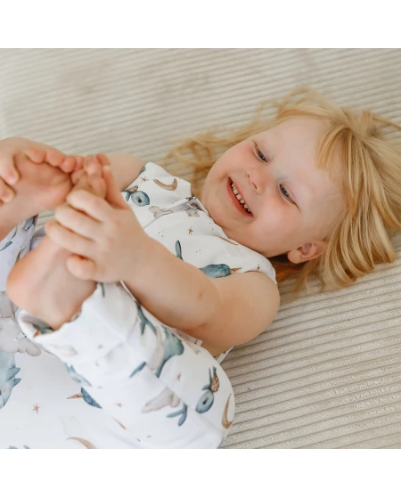 Cotton Baby Sleeping bag with legs 3-4 years Whales | Waldin