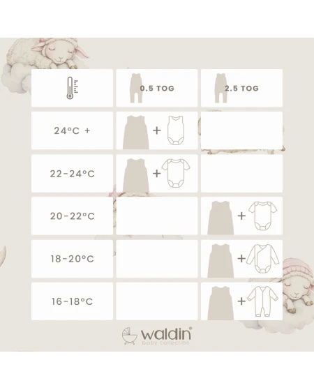 Cotton Baby Sleeping bag with legs 1-2 years Lullaby| Waldin