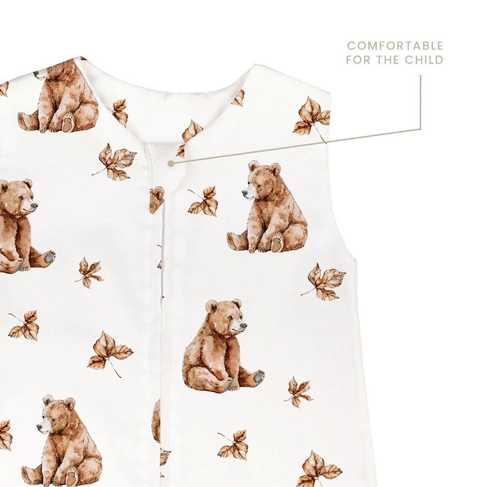 Sleeping-bag-with-legs-summer-0.5-TOG-Bears-White-1-2-years-close-up