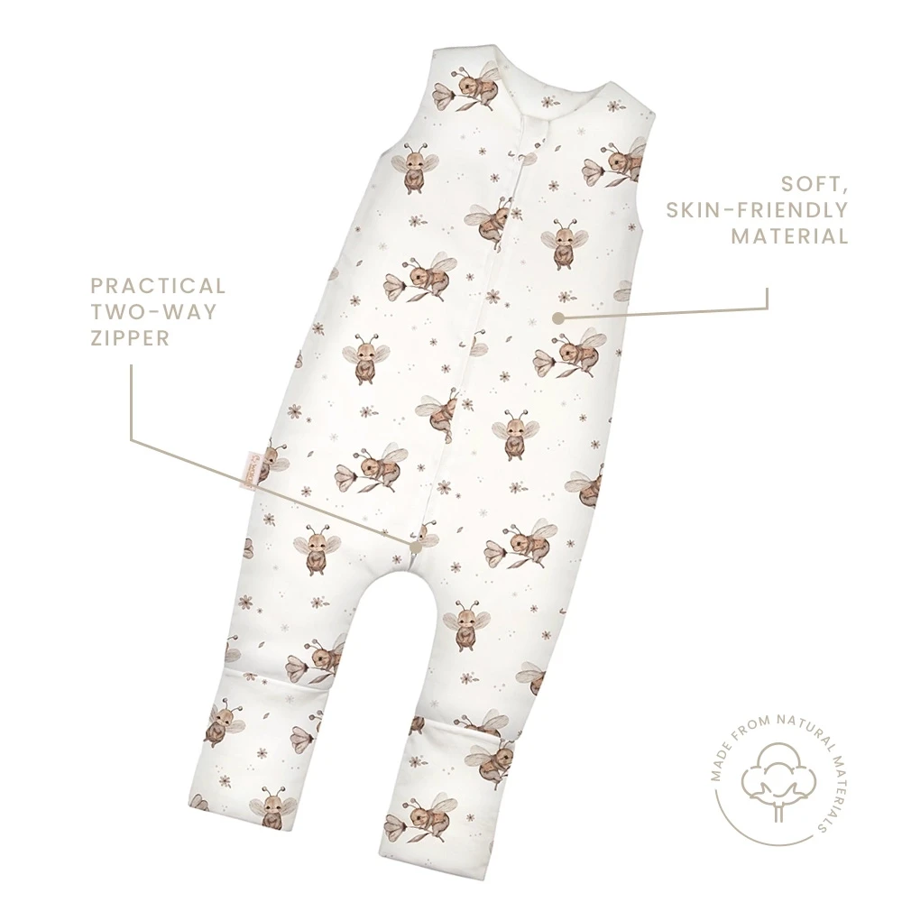 Sleeping-bag-with-legs-winter-2.5-TOG-Bees-White-3-4-years-characteristics-Waldin